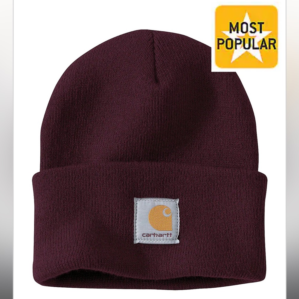 Carhartt blackberry beanie with cuff! NWT! One size! Style A18